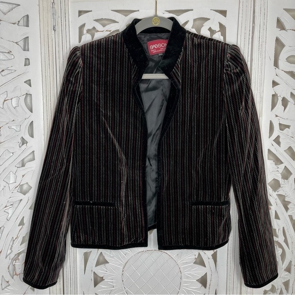 Vintage Sasson Striped Velvet Jacket - Picture 2 of 4